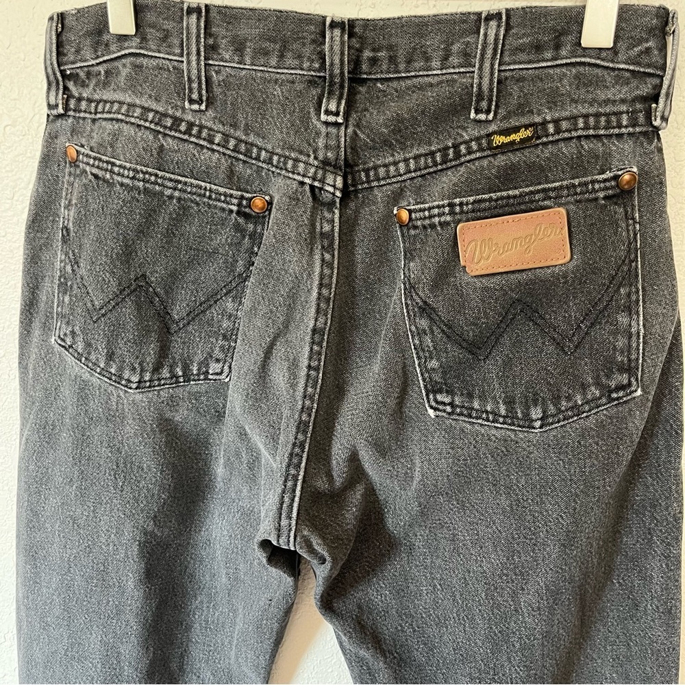 VTG Wrangler Faded Distressed Washed out Gray Black Jeans 30x33